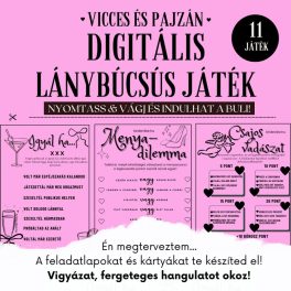   Lánybúcsús játék feladatlapok és kártyák - digitális, nyomtatható termék A4