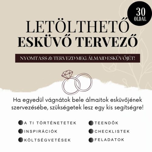 Letölthető esküvő tervező PDF fájl