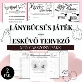  Menyasszony pakk - Lánybúcsús játék csomag + Esküvő tervező digitális fájlok